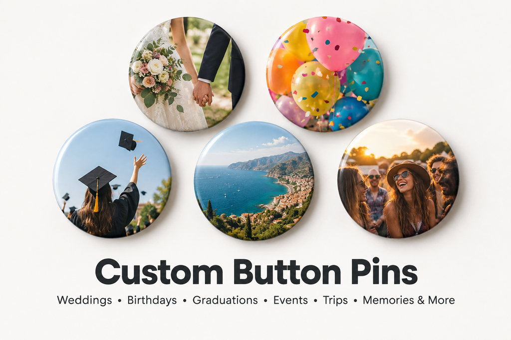 Custom 58mm (2.25in) Button Pins - Personalized Buttons for Birthdays, Events & Parties